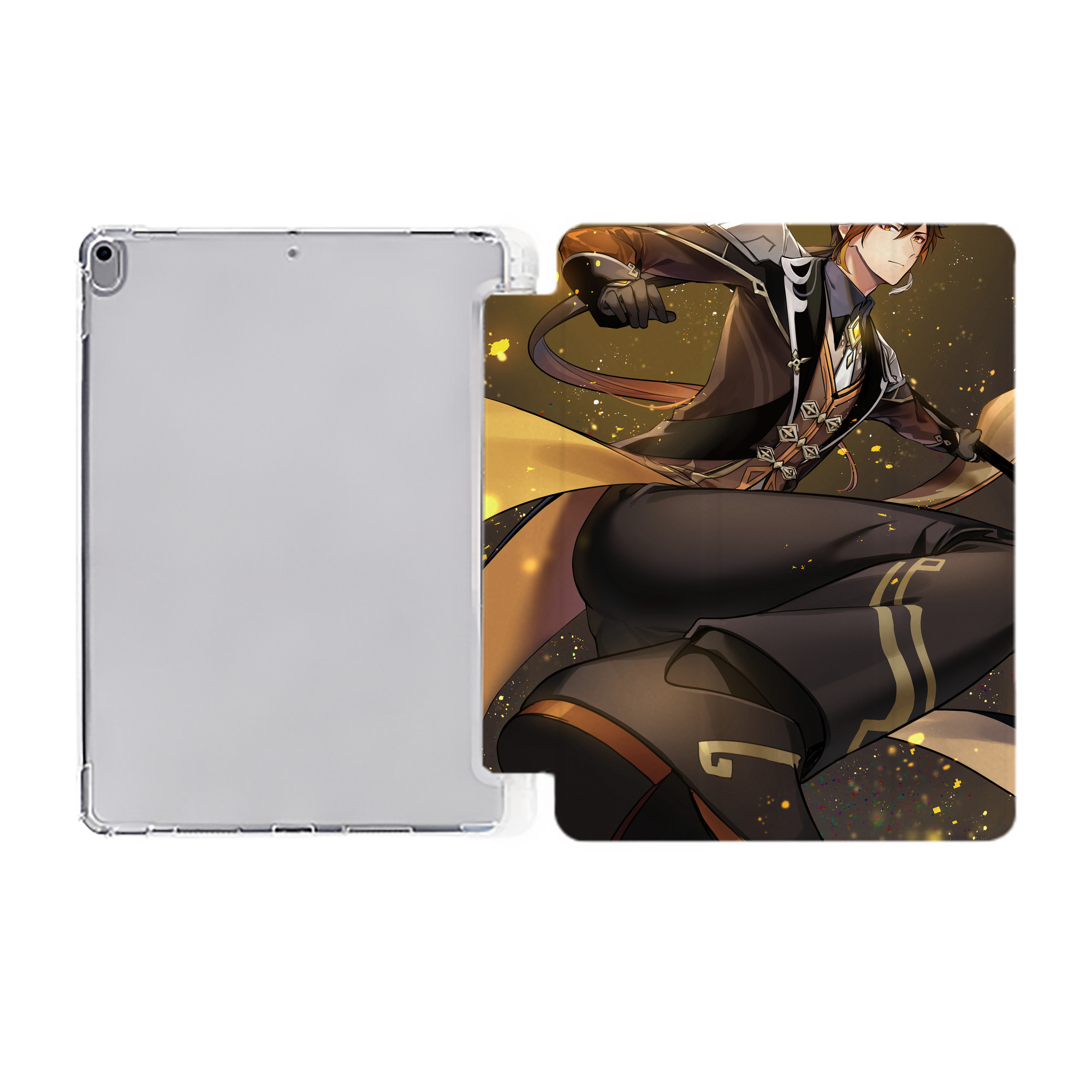 げんし神 genshin IPad ケース ペン収納付き 三つ折りスタンド PUレザー×シリコン 対応機種9.5/10.5/10.9インチ